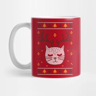 Cat Christmas Ugly sweater Mug